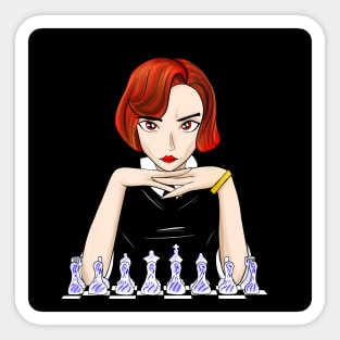 Beth the queen’s gambit in chessmaster Beth harmon in black Sticker